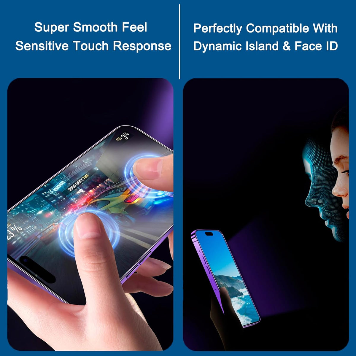 2 Pack Matte Privacy Screen Protector for iPhone 14 Pro Max, [Auto-Dust Removal and Auto-Alignment] Anti-Spy Anti-Glare Anti-Fingerprint Tempered Glass Film, Smooth & Sensitive Touch