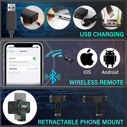 UBeesize 14'' Foldable Ring Light with 62'' Tripod Stand and Phone Holder, LED Selfie RingLight for iPhone with Remote, Circle Light for Tiktok/YouTube/Photography/Makeup/Live Stream
