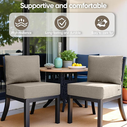 6" Thick Outdoor Cushion, 24*24*6" Patio Furniture Cushions with Waterproof Patio Furniture Cushions with Removable Cover, 28D High Density Patio Cushion for Outdoor Furniture, Gray-4pcs
