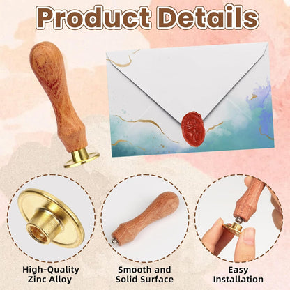 21 Pcs Wax Seal Stamp Kit, Vintage Classic Brass Wax Stamp Seal Head with Wooden Handle for Wedding Party Invitation Greeting Cards Envelopes Gift Wrapping Letter