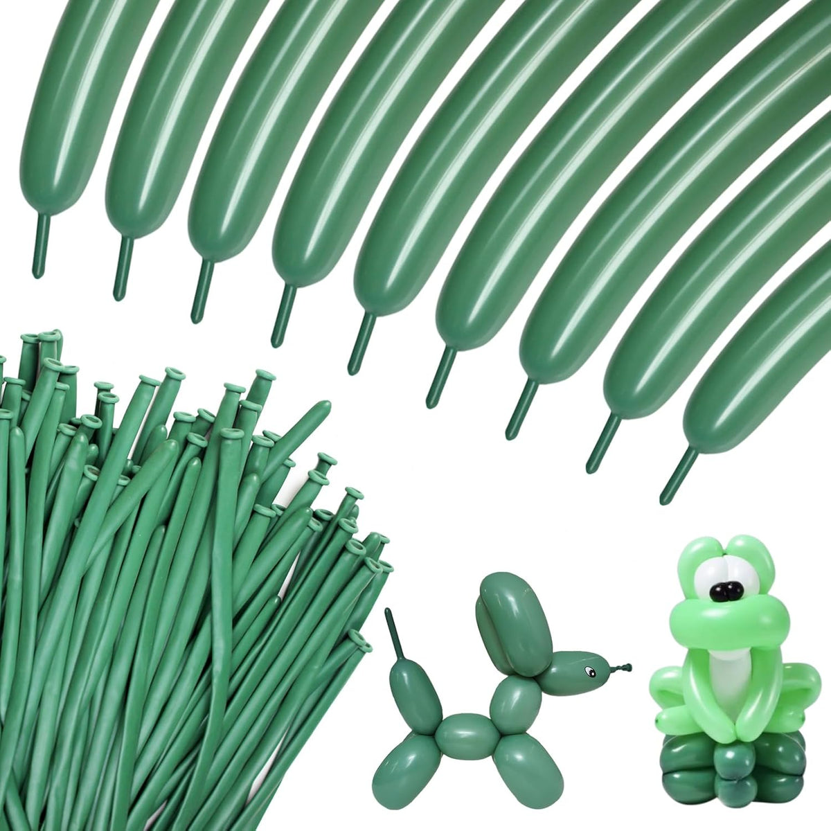 100pcs Metallic Silver Long Balloons for Balloon Animals, Party Decorations, and DIY Modeling