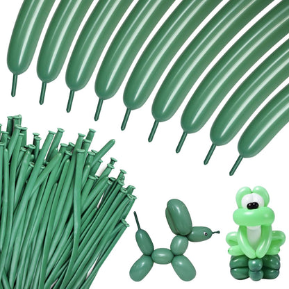 100pcs Metallic Silver Long Balloons for Balloon Animals, Party Decorations, and DIY Modeling