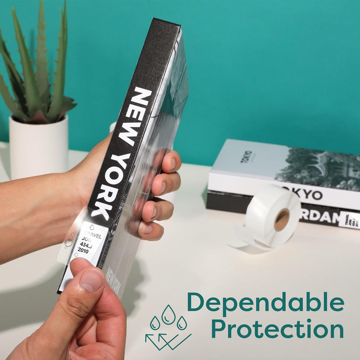 Aegis Adhesives - 1.25" X 3.5" Clear Label Stickers - Protective Covers for Barcodes and Addresses, Sealing Envelopes, and More (1 Roll, 500 Labels/Roll)