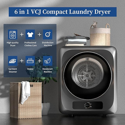 VCJ Portable Clothes Dryer for Apartment, 10lbs Compact Electric Laundry Dryer