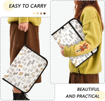 Gredecor Adorable Dogs and Bone Expanding File Folder 13 Pockets Puppy Aniamals Expandable Filing Folders Accordion Document Files Organizer for A4 Letter Size Paper
