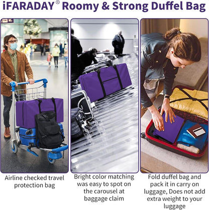 110L Extra Large Duffel Bag 32.5 inch Travel Duffle Bag lightweight Luggage Storage Bag for Outdoor, Camping, Sport-Purple