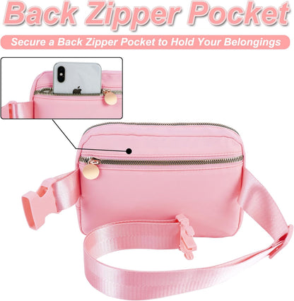 Personalized Belt Bag for Women Girls - Fashion Mini Waist Packs with Adjustable Strap - Trendy Travel Fanny Pack Crossbody Bags with Initial Letter - Teen Gifts | Peach,R