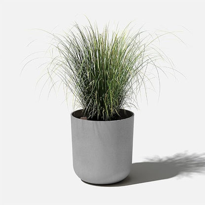 Veradek Mason Series Lima Planter - Round Planter for Indoor or Outdoor Porch/Garden | Made from Plastic-Stone Composite with Drainage Holes | Modern Décor for Succulents, Flowers, Small Plants