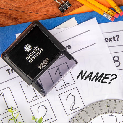 Custom Self-Inking Stamps | 49 Designs | Fun Phrases | Grading Made Easy | Classroom & Library Book Stamps (Name?, Xtra Large)