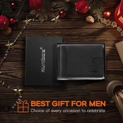 Slim Money Clip Wallets for Men RFID Blocking 11 Card Holder Minimalist Small Thin Carbon Leather Bifold Mens Front Pocket Wallet Gift Box