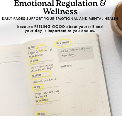 One Focus ADHD Daily Planner: 90-Day Undated Productivity Journal, Anxiety Relief, Mindfulness, Goal Setting, Gratitude, and Habit Tracking – Perfect for Busy Professionals, Neurodivergent Adults & Daily Productivity, A5, Black