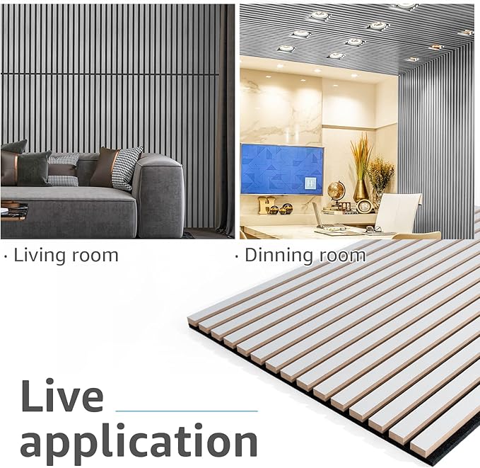 Art3d 4 Wood Slat Acoustic Panels