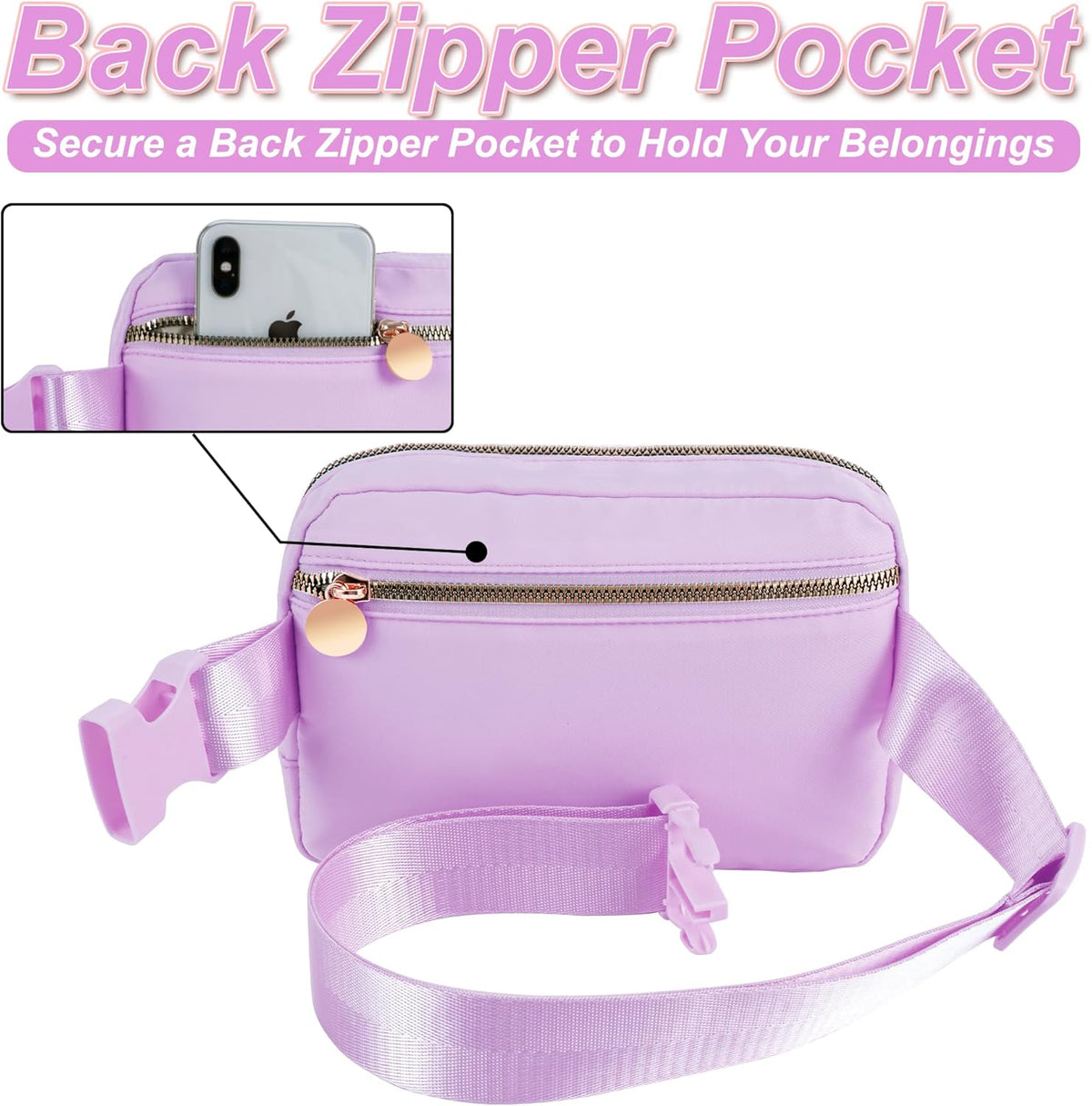 Birthday Gifts for 4 5 6 7 8 9 10 11 12 13 Year Old Girls,Graduation Gifts for Teens Kids Daughter Sister Her,Fanny Pack Crossbody Bag Belt Bag Cute Trendy Stuff | Lavender,N