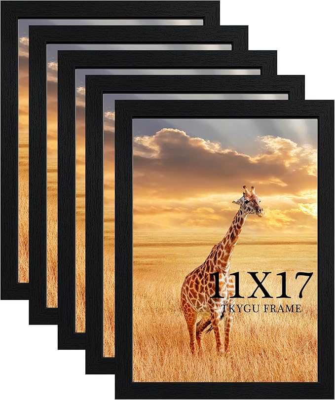 TKYGU 11x17 Picture Frame Set of 5, Wooden Frame 11x17 Wall Gallery Poster