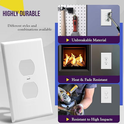 ENERLITES Jumbo Duplex Receptacle Outlet Wall Plate, Large Electrical Outlet