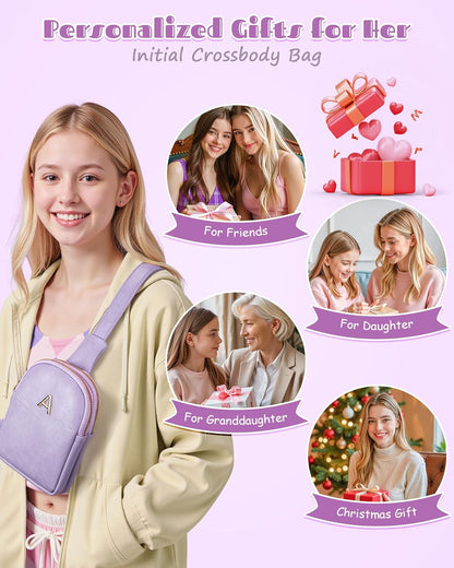 Gifts for 8 9 10 11 12 13 14 15 16 Year Old Girls, Personalized Sling Bag with Adjustable Strap, Lightweight Mini Crossbody Bag, Tween Girls Trendy Stuff, Gifts for Teen Girls