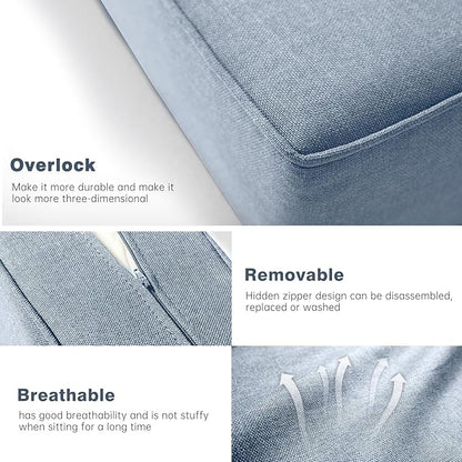 Belord Luxury 4" Thick Outdoor Cushion 2 Set - 22 x24 Inch 28D Sponge Filling Fade-Resistant Chair Cushion, Spill Proof Removable Patio Furniture Replacement Cushions for Sofa Bench Swing - Baby Blue