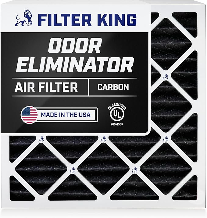 Filter King 16x22.25x1 Air Filter | 4-PACK | Carbon MERV 8 HVAC Pleated A/C Furnace Filters | MADE IN USA | Actual Size: 16 x 22.25 x .75"