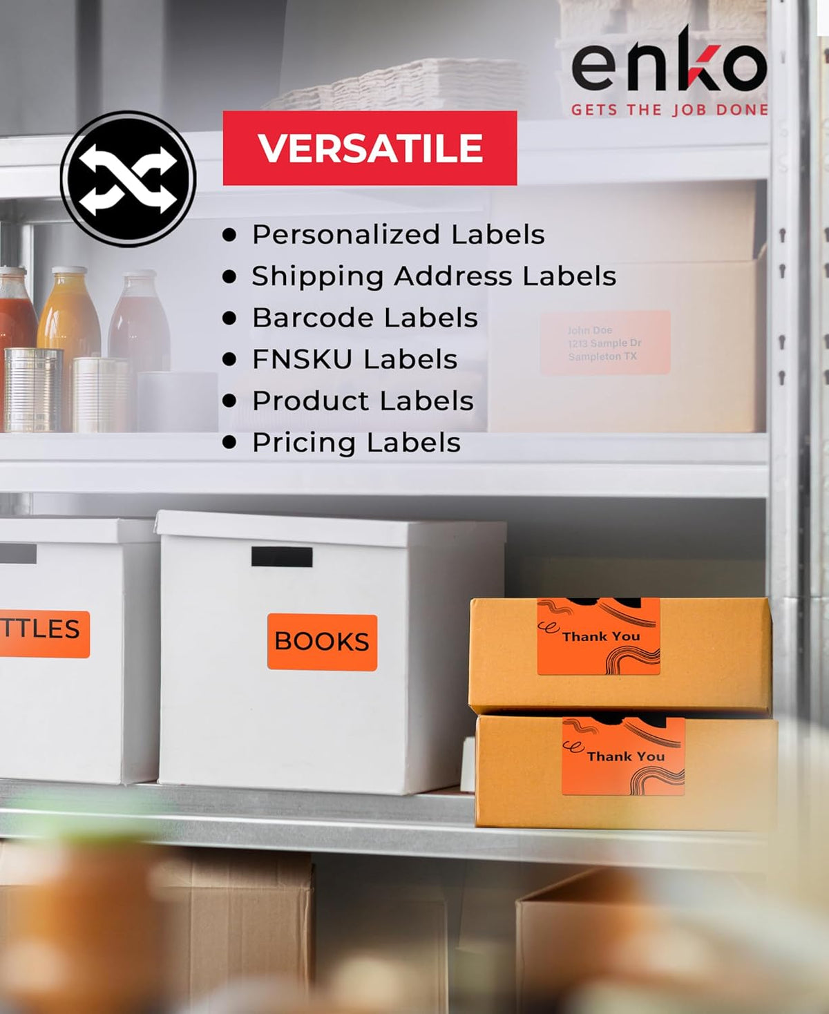 enKo [6 Rolls, 1800 Direct Thermal Labels] Orange Colored Compatible for Dymo 30256 Label (2-5/16 x 4") Use with Dymo, Rollo Thermal Printer as Shipping & Mailing Labels