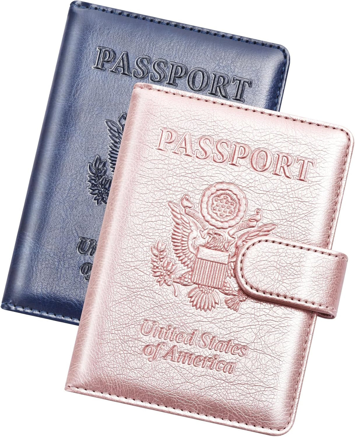 Herain Passport Holder for Travel Cruise Essentials, 2 Pcs Passport Cover Wallet Case Women Men Family, RFID Passports Book Card Holders Travel Accessorie Gifts Must Haves