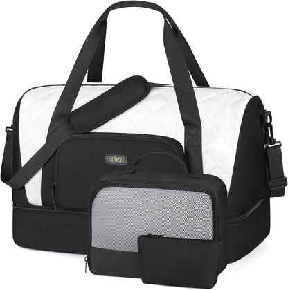 Travel Weekender Bag for Women, Overnight Bag with Shoe Compartment Oversized Travel Duffel Bag Carry On Tote 21"