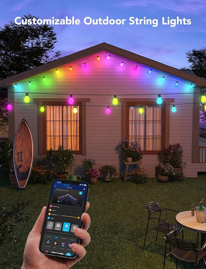 Govee Smart Outdoor String Lights H7029, 24ft RGBIC Outdoor Lights