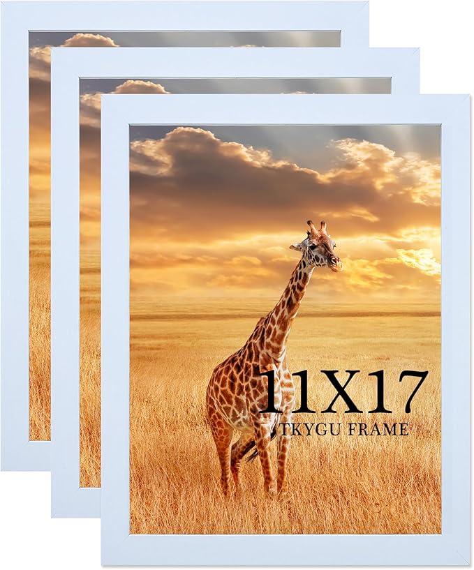 TKYGU 11x17 Picture Frame Set of 3, Wooden Frame 11by17 Wall Gallery Poster