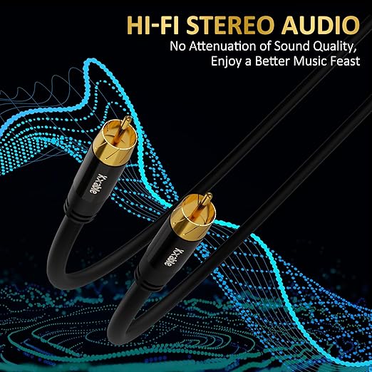 Subwoofer Cable RCA to RCA Audio Cable 75FT, Digital Coaxial Audio Cable