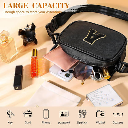 Cross Body Fanny Pack for Women, Fashion Waist Packs, Crossbody Bags, Belt Bag with Adjustable Strap (Black N)