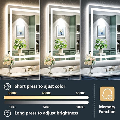 YEELAIT 24x32 Inch LED Bathroom Mirror