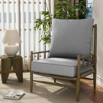 24" x 24" x 6" Outdoor Deep Seat Cushions Set - Waterproof & Fade Resistant Patio Furniture Replacement Cushions, Non-Slip Outdoor Cushions Fit Loveseats, Couches, Chairs, and Sofas.
