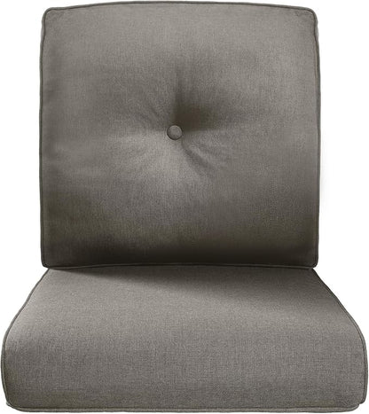 Belord Luxury 4" Thick Outdoor Cushion Set - 22 x24 Inch 28D Sponge Filling Fade-Resistant Chair Cushion, Spill Proof Removable Patio Furniture Replacement Cushions for Sofa Bench Swing - Grey