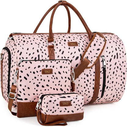 Convertible 2-in-1 Garment Bags for Travel, Carry On Garment Duffle Bag With Shoe Compartment Large Weekender Bag for Women Men Hanging Suitcase Suit Travel Duffel Overnight Bags 4pcs Set