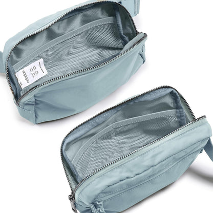 ODODOS Unisex Mini Belt Bag with Adjustable Strap Small Fanny Pack for Workout Running Traveling Hiking, Stone Blue
