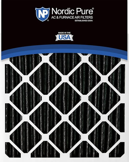 Nordic Pure 16x24x4 (Actual Size: 15 3/8 x 23 3/8 x 3 5/8) Pleated Air Filter MERV 12 Plus Carbon 2 Pack