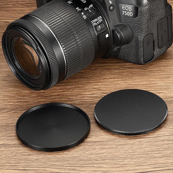 PATIKIL 55mm Lens Cap, Camera Lens Cap Cover Universal Lens Filter Stack Cap Front Metal Protective Case Cover with Cleaning Cloth for Photography Camera Filter