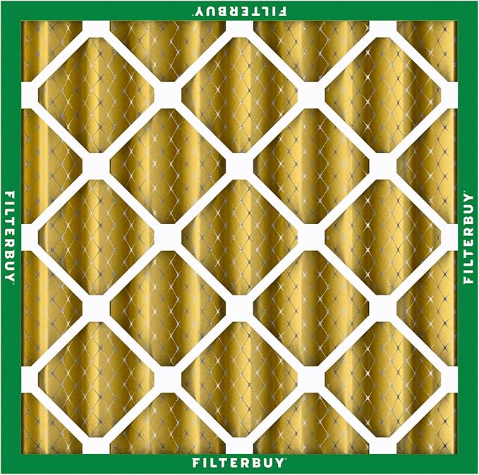 Filterbuy 25x25x4 Air Filter MERV 11 Superior Pet & Allergy Defense (5-Pack), Electrostatic Pleated HVAC AC Furnace Filters Replacement, Made in USA (Actual Size: 24.50 x 24.50 x 3.63)