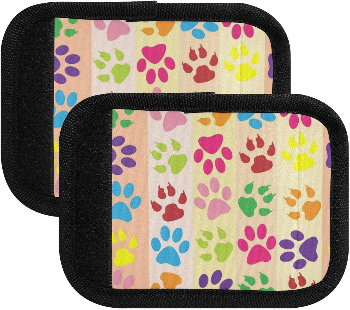 4Pcs Luggage Handle Wrap Suitcase Identifier Handle Covers Tags Soft Travel Bags Luggage Handle Gripper Accessories for Airplane Flying Paw Colorful