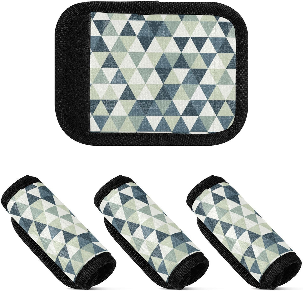 Green Triangle 4 Pack Luggage Handle Wraps Covers for Suitcase Identifiers Bag Tags Travel Accessories
