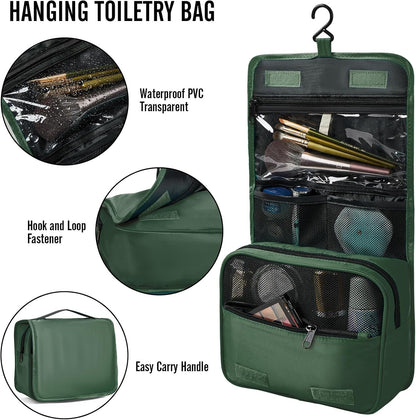 Veken 8 Set Packing Cubes for Travel Essentials, Suitcase Organizer Bags in 4 Sizes, Carry-On Luggage Accessories with Large Laundry & Hanging Toiletry Bag, Must-Have for Airplane, Road Trip & Camping