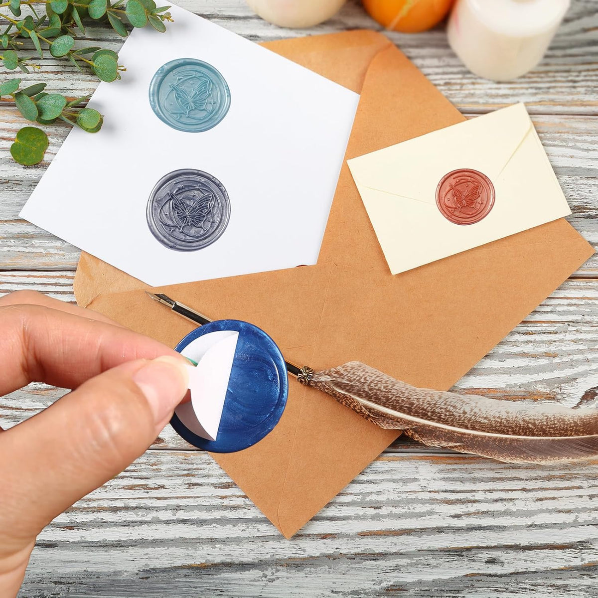 360 PCS Double Sided Adhesive Wax Seal Stickers Removable Sticky Tack Putty (1 inch) for Wax Sealing Stickers, for DIY Art,Craft,Home Decorative Tape