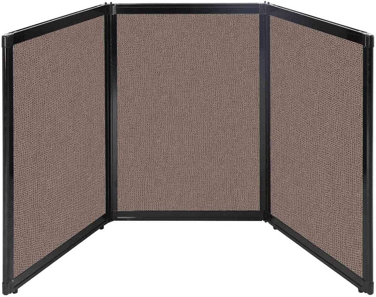 Versare Folding Tabletop Display | 3-Panel Partition | Lightweight Portable Workspace Divider | Latte 78" x 36"