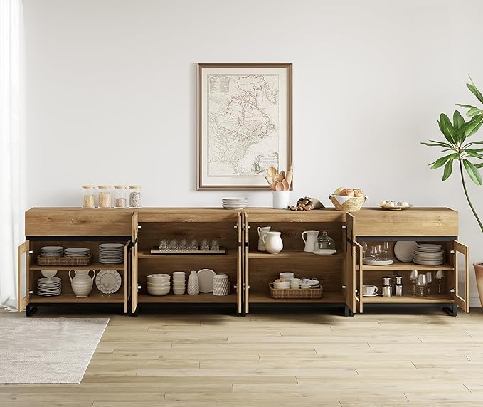 WAMPAT Modern TV Stand for TVs up to 120 inch, 4 in 1 TV Console