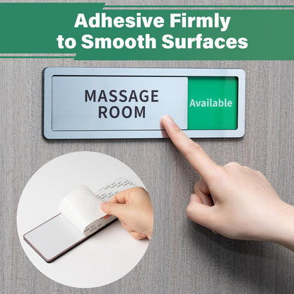 Massage Room Door Sign,Do Not Disturb- Spa Room In Use/Available Slider Sign for Wellness & Health Centers Business Vacant Occupied Privacy Spa Decor