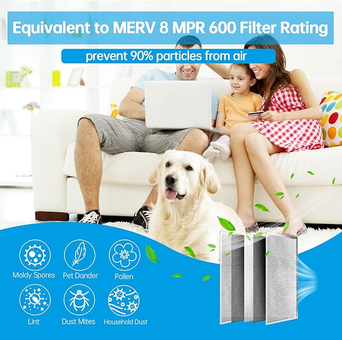 UBeesize 24x24x1 Reusable Electrostatic Air Filter HVAC AC Furnace Filter,MERV 8,Washable,Lasts a Lifetime,Permanent Air Filter,Breathe Fresher,Home And Office(Actual Size:23.39x23.39x0.82Inch)