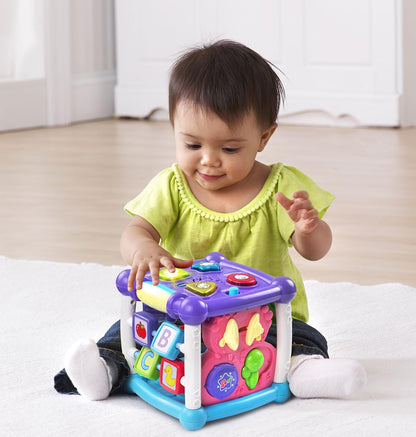 VTech Busy Learners Activity Cube for Toddlers and Preschool Kids, Purple Learning Toy