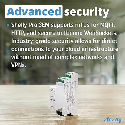 Shelly Pro 3EM | Wi-Fi & LAN, 3-Phase Smart Energy Meter | 2-Way Consumption |