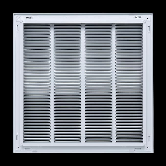 HVAC Premium 22 x 6 Duct Opening Steel Return Air Filter Grille, for 1-inch Filter, Removable Door, Flat Stamped HVAC Vent Cover Grille, Outer Dimensions 24.5 x 8.5