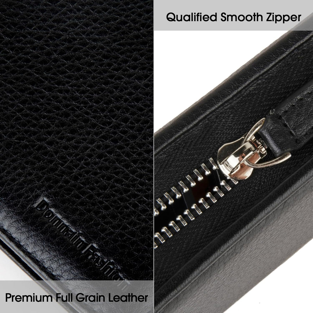Premium Full-Grained Leather RFID Passport Holder for Travel, Multifunctional and Large Capacity RFID Blocking Passport Holder Wallet (Black)