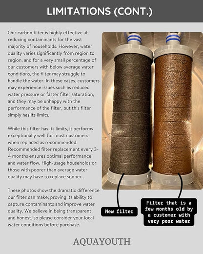 2.0 Carbon Shower Head Filter System | Removes Chlorine, Heavy Metals, And More | Great For Dry Skin/ Hair, And More | NSF Certified